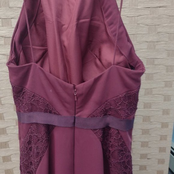 Bill Levkoff, Maroon Halter Formal Dress - Picture 5 of 5